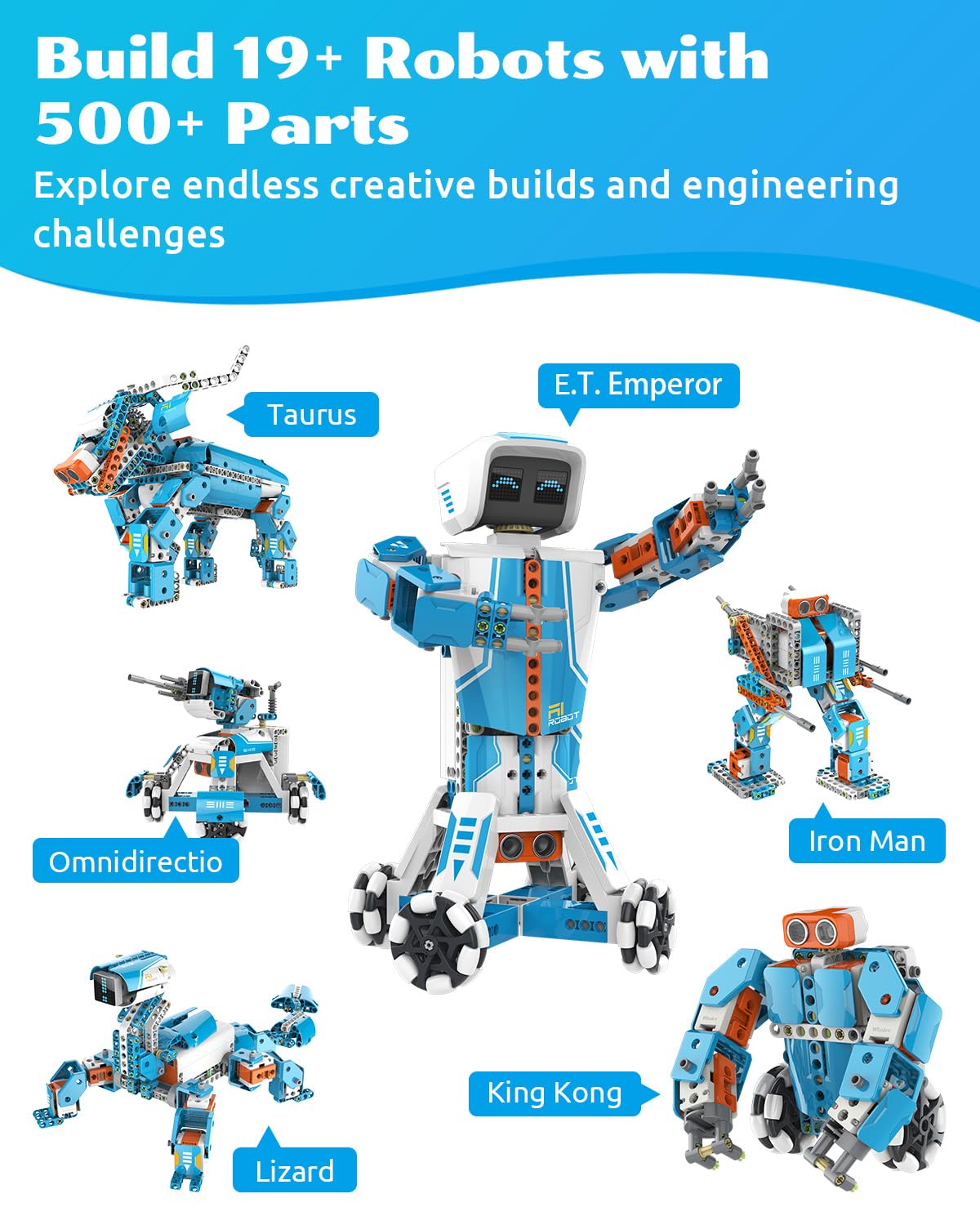 WhalesBot E9 Pro Robot Engineering Building Kit for Educators with 12 Servo Motor Joints, Learn Scratch & Python Programming, STEM Educational Science Kits for Teens Boys & Girls 12-18