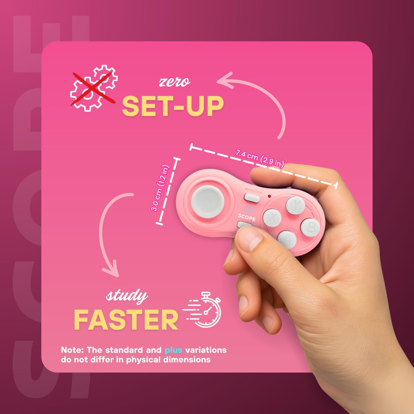 Scope Remote- Remote for Anki. Customizable with Anki Add-on, Compatible with Windows, Mac, iOS, iPad, and Android. Quizlet Compatible, Anki Controller. Pearl Pink, Plus (16-18 Hours Battery)