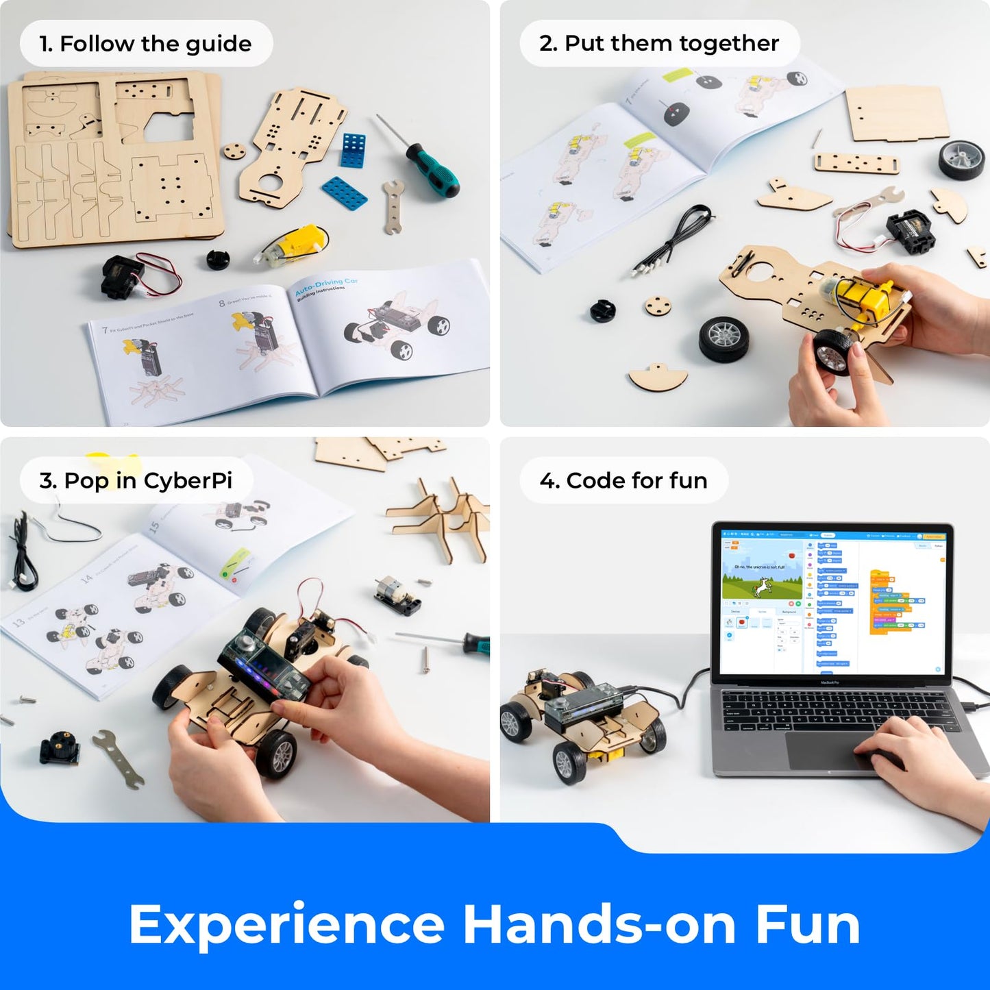 Makeblock Cyberpi Project-Based Coding Kit, Coding for Kids Support Scratch & Python Programming, STEM Projects for Kids Ages 8-12, Robotics Kit Support IoT Technology with Built-in WiFi Module