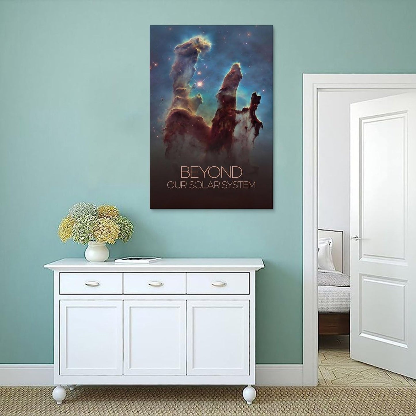 XIAOLOUTINYU Pillars of Creation Astronomy Poster – 16X24 Canvas Wall Art, Deep Space Nebula Galaxy Print, Unframed Universe Science Decor for Classroom, Bedroom, Office, Space Lover Gift