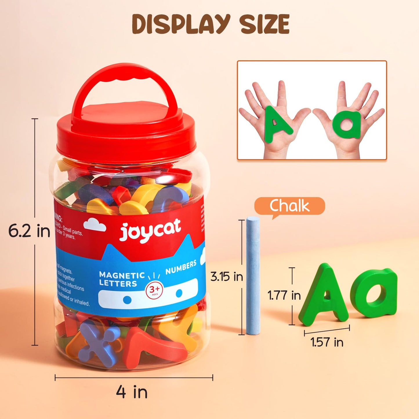 JoyCat 78 Pieces Magnetic Letters Numbers Alphabet Fridge Magnets ABC 123 Preschool Educational Learning Plastic Colorful Toy Set Uppercase Lowercase Math Symbols for Toddlers Kids 3+
