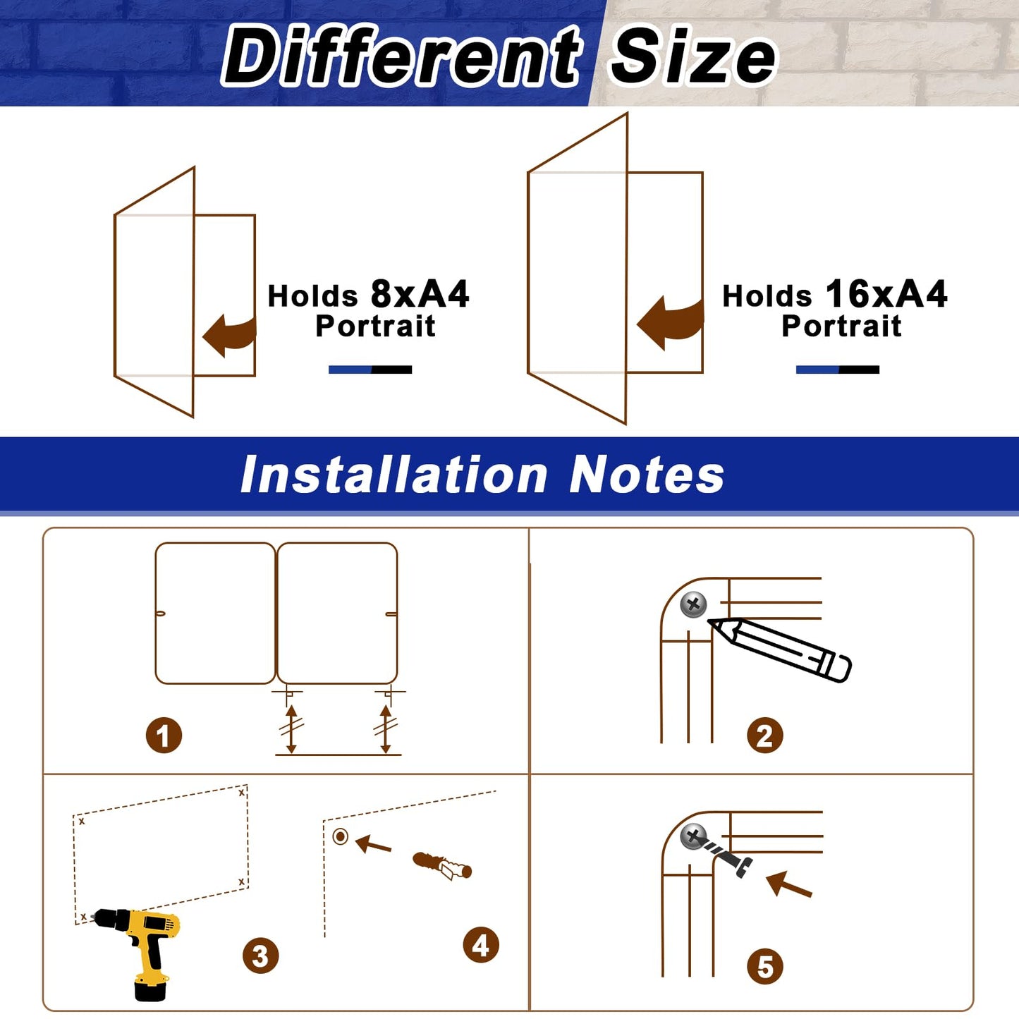 Maasechs Blue Enclosed Bulletin Boards 36 x 46.5 Inch Lockable Noticeboard Displays Cork Boards Wall with Locking Door, Outdoor Bulletin Board Windproof Ideal for School Office Notices