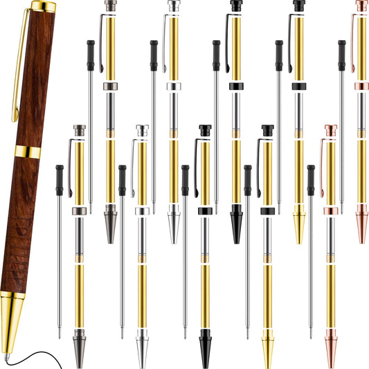 Colarr 10 Pcs Pen Kits for Wood Turning 7mm Slimline Pen Twist Kit with Refill Lathe Turning Supplies for Making Office Classroom Supplies DIY Friend Teacher Fathers Day Dad Gifts(Assorted Color)