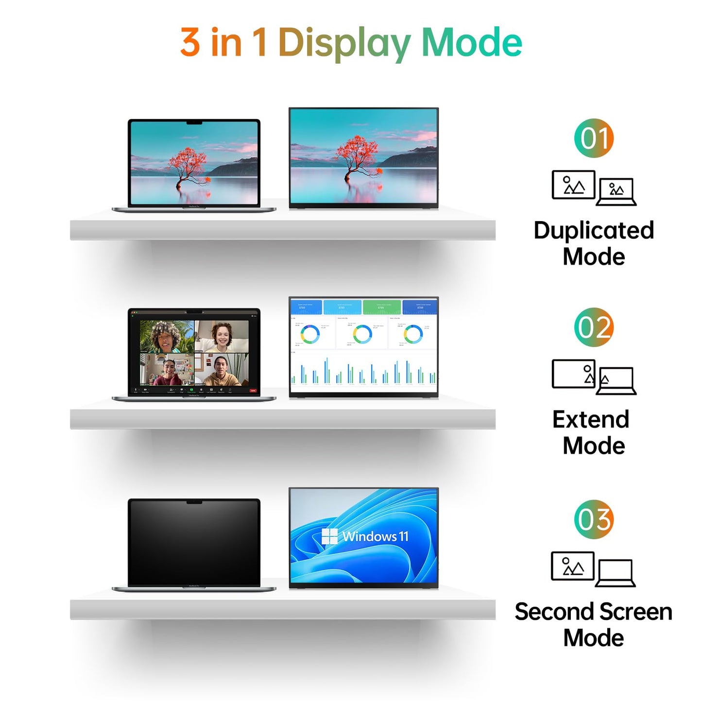 MNN 17.3" Portable Monitor 1080P FHD 144Hz Narrow Edge Laptop Monitor USB C HDMI Gaming Computer IPS HDR Screen for PC Mac Phone Xbox PS5 Switch Laptop w/Smart Cover & Speakers