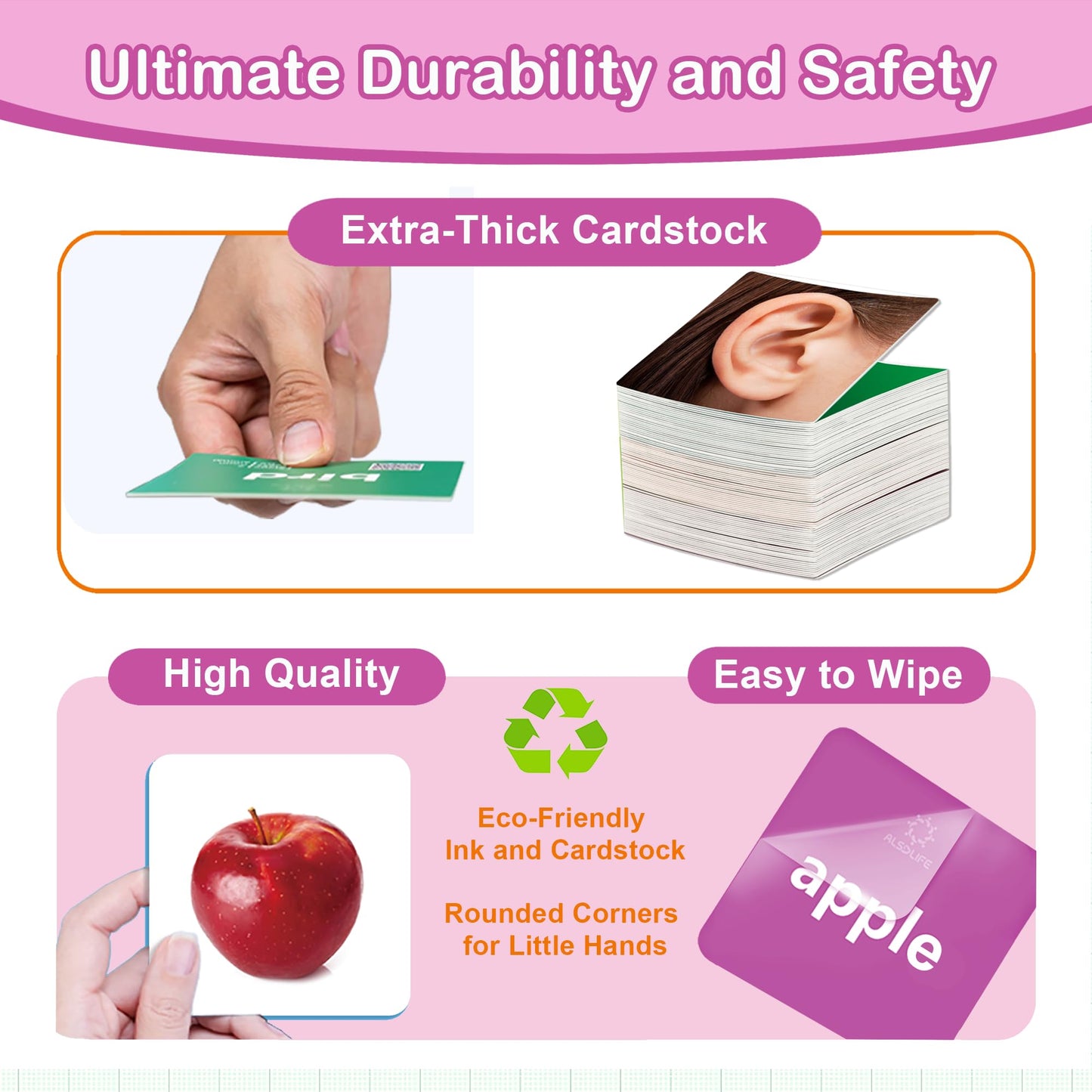 ALSOLIFE 54 Advanced Word Noun Flash Cards for Kids 3-5, Vocabulary Cards with Pictures, | Toddler Flash Cards for Learning English Words| Seasons flashcards| ABA Therapy & Speech Therapy Materials