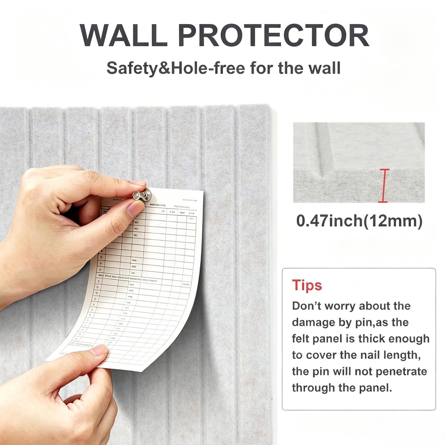 G Gamit 0.47" Thick Felt Pin Board 36"x24" Large Cork Board Alternative 6 Pack 11.81"x11.81"Felt Bulletin Board Wall Tiles Notice Board with 30 Pushpins for Home Office School(Fine-Light Camel)