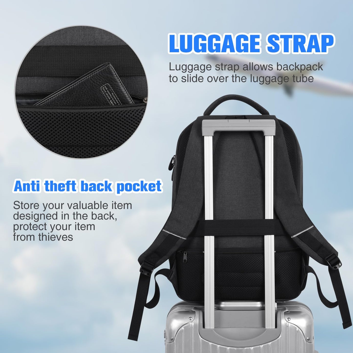 Paude Backpack for Men and Women,School Backpack for Teens,15.6 inch Laptop Backpack with USB Charging port for Business College Travel