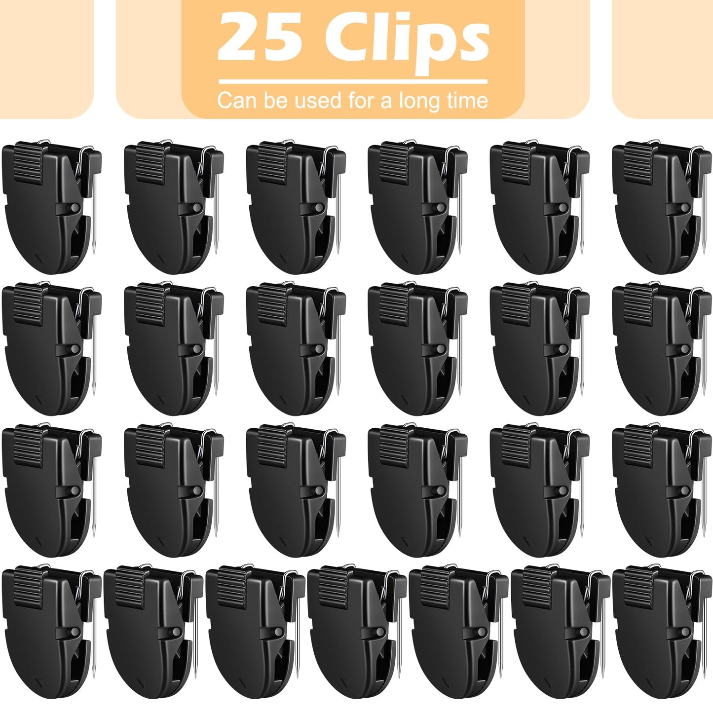 Feifeiya 25 Pcs Cubicle Clips Fabric Panel Cubicle Accessories Fabric Partition Panel Wall Clip Office Photos Wall for Notes Memos Standard Size, 40-Sheet Capacity (Black)