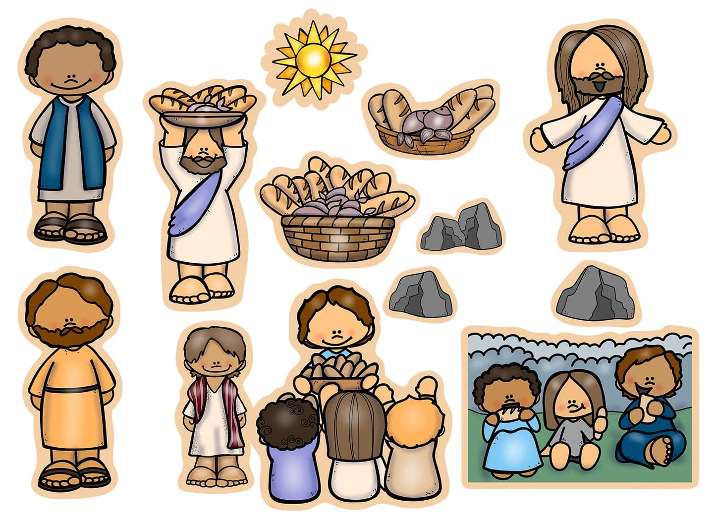 Jesus Feeds The 5000 Bible Felt Board Story for Flannel Boards