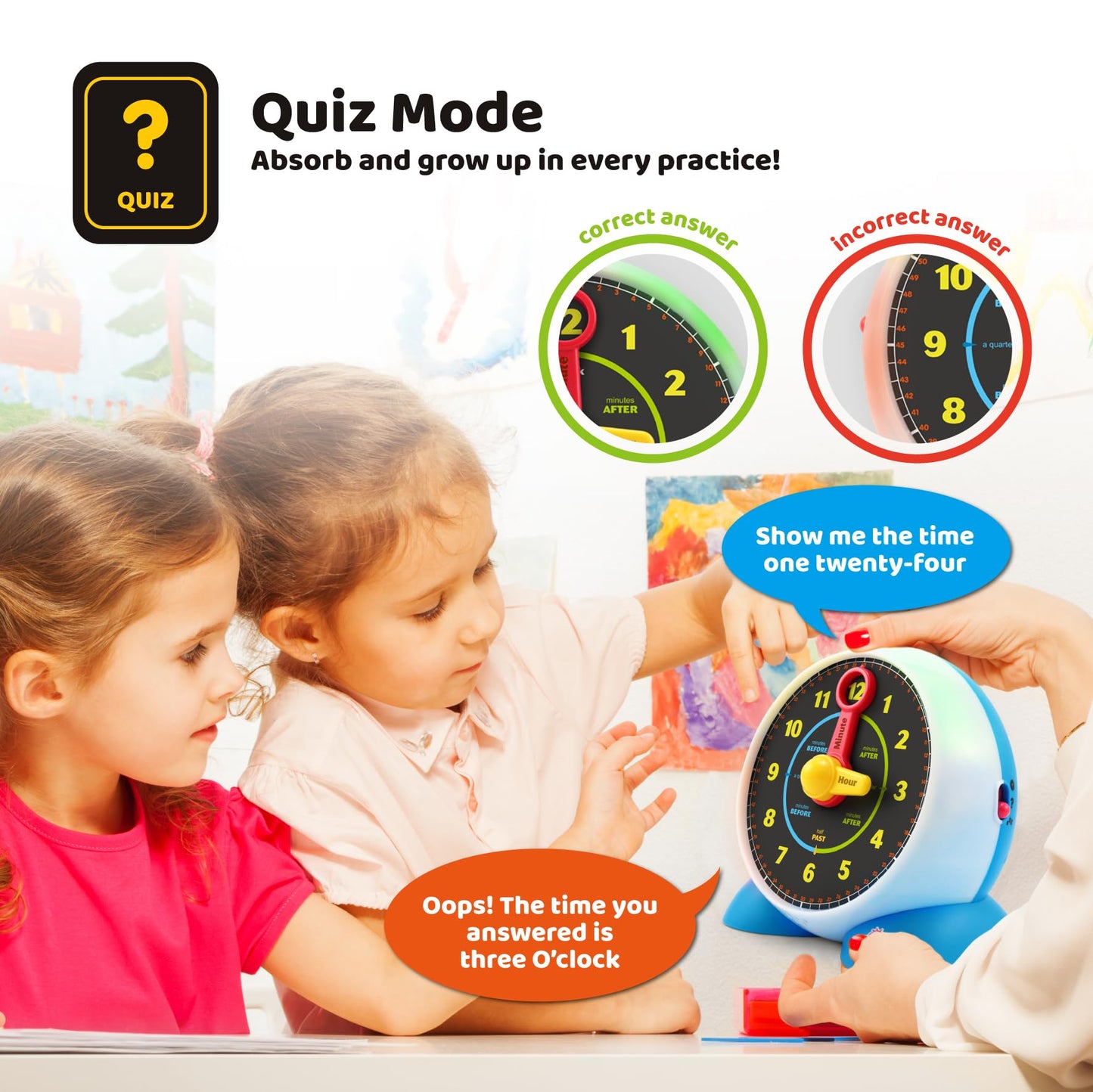 BEST LEARNING Talking Learning Clock for Kids - Telling Time Teaching Clock with Movable Hands, Quiz & Music Sleep Mode - Toddler Preschool Toy Ages 3 4 5 6 Boy Girl Birthday Gift