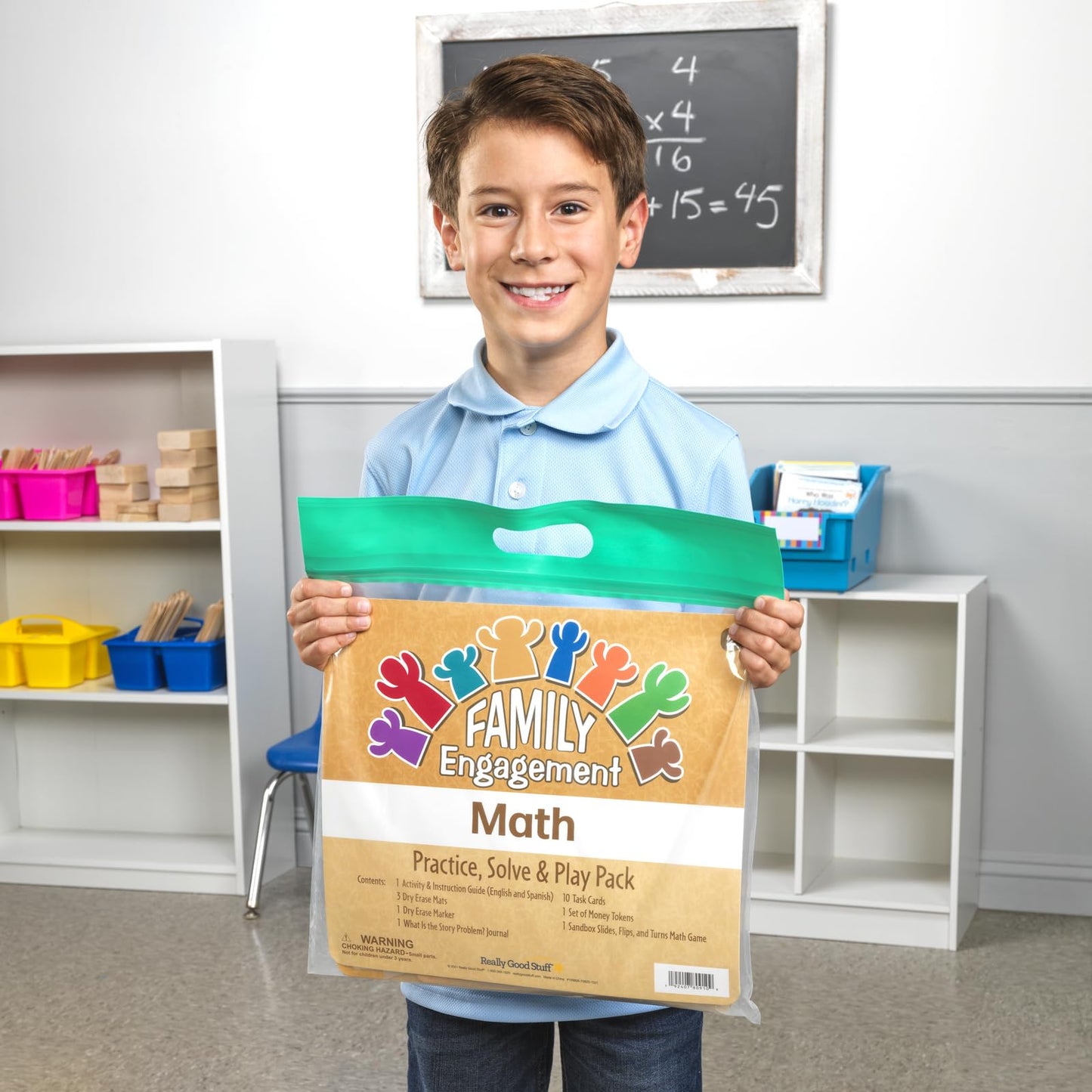 Really Good Stuff Family Engagement Math Kit - Second Grade Students (Ages 7-8) - Math Skills - Educational Kit