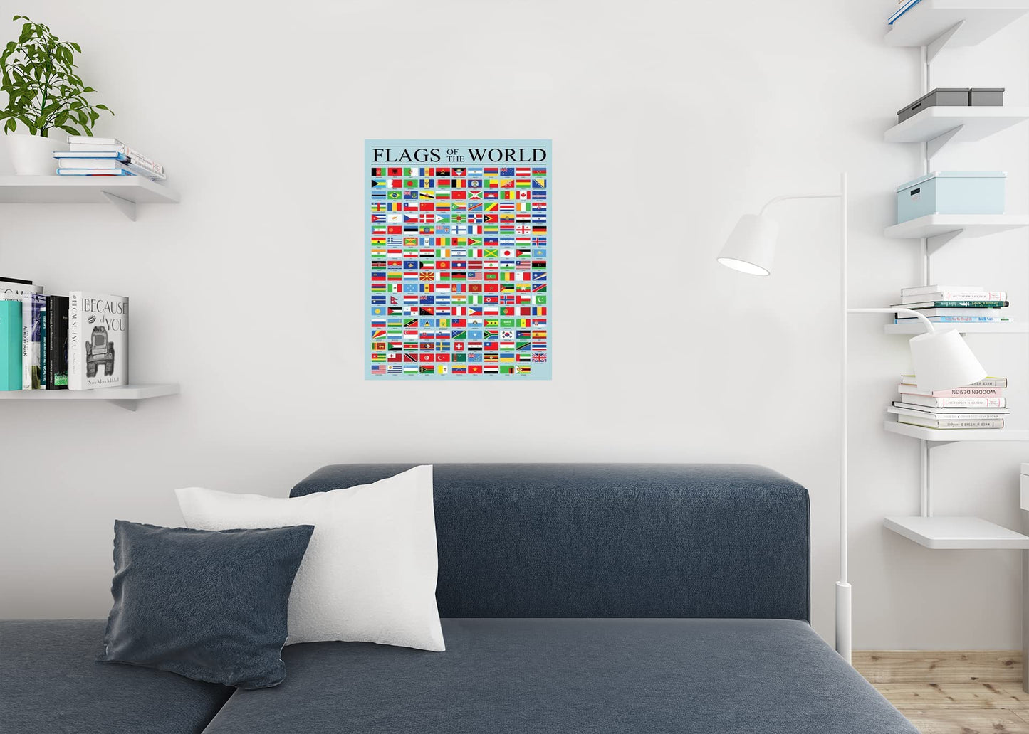 Flags of the World Poster Geography Classroom Decor International Country Reference Chart Cool Wall Art Print Poster 24x36