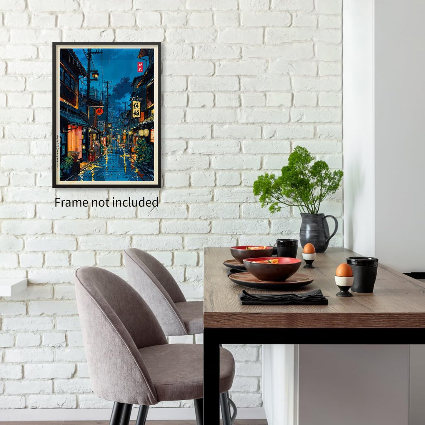 Podafu Japanese Tokyo Tea House Wall Art Poster - 12x16in Unframed Canvas Print for Bedroom Decor