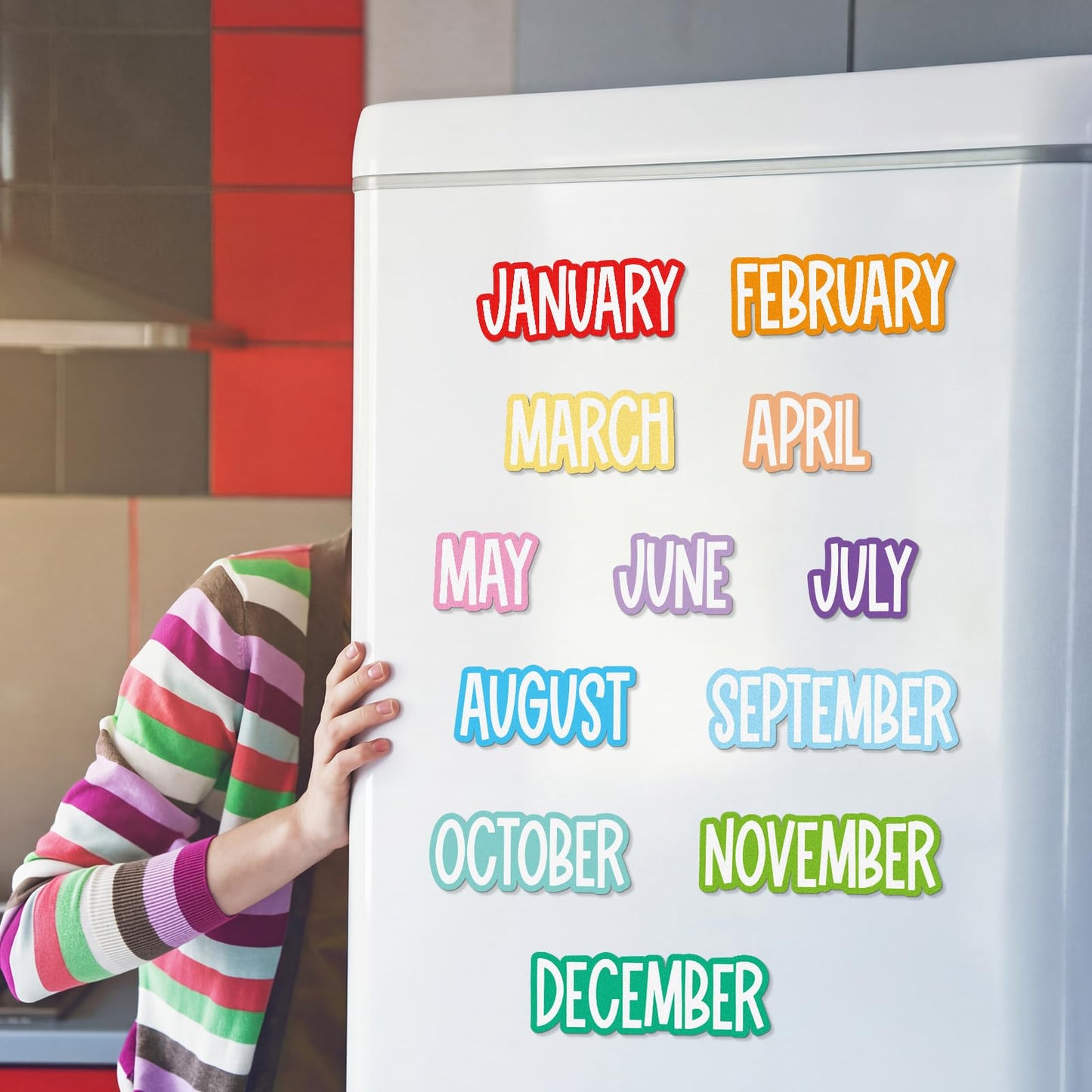 LemonSecret 12 Pcs Magnetic Monthly Headliners Months of The Year Bulletin Board Set whiteboard Calendar Month Headers for Classroom Decoration (Pastel)