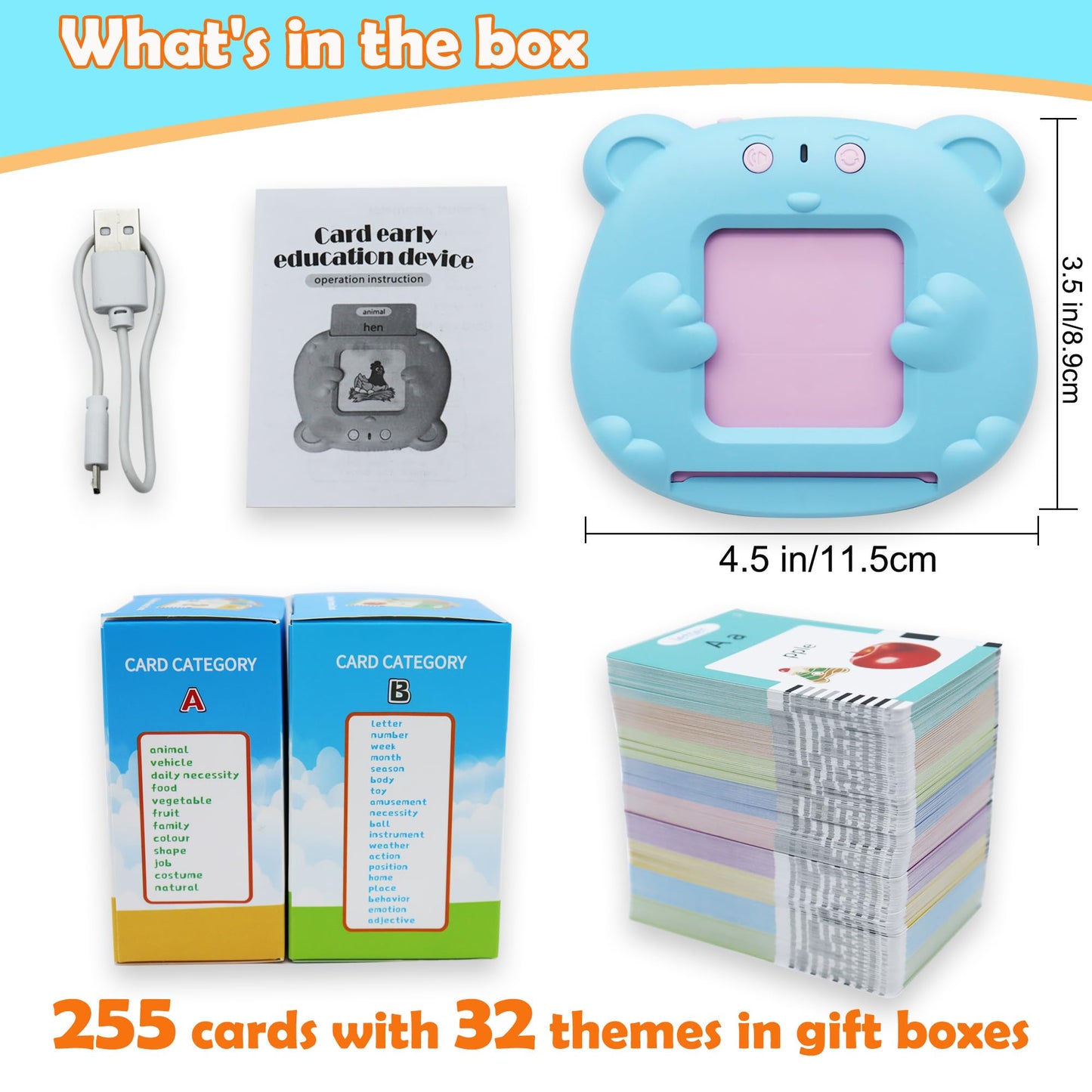MAYAPHILOS English and French Talking Flash Cards with 510 Sight Words Learning Educational Toys to Learn French Pocket Speech Audible Flashcards for Toddlers