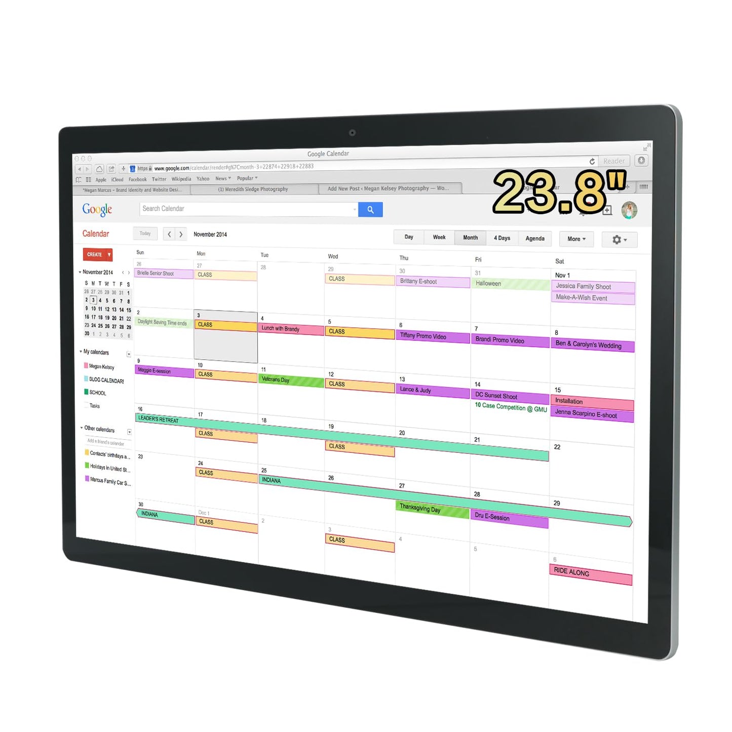 TouchWo 15.6 to 27 inch Touchscreen Digital Calendar & Wall Planners, Smart Whiteboard Calendar for Chore Chart & Work Schedule, Built in Speakers and Camera, Include Wall Mount & Desk Stand (23.8-inch)