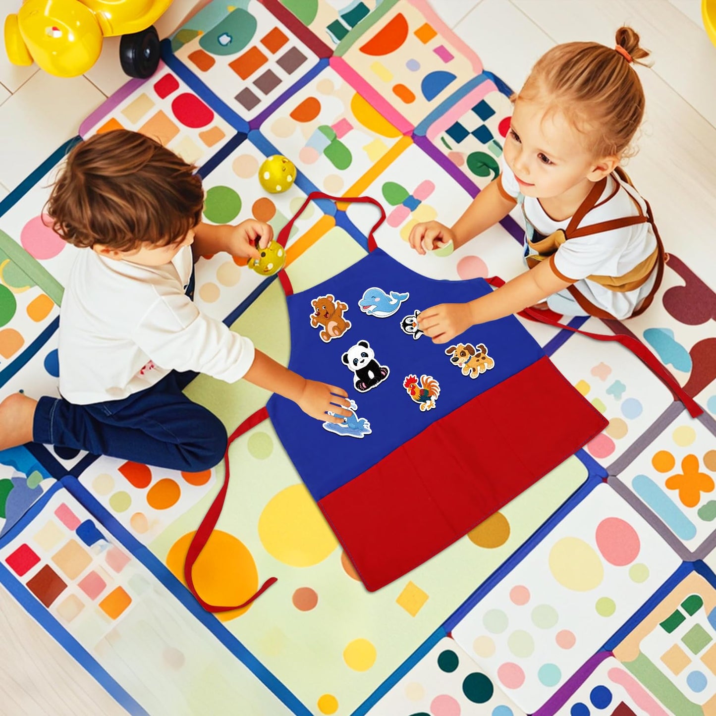 AKAYOK Felt Aprons for Autism - 3 Pocket Educational Storytelling Apron for Preschool, Autism, Classroom, and Homeschooling - Durable, Washable, and Interactive Learning Tool