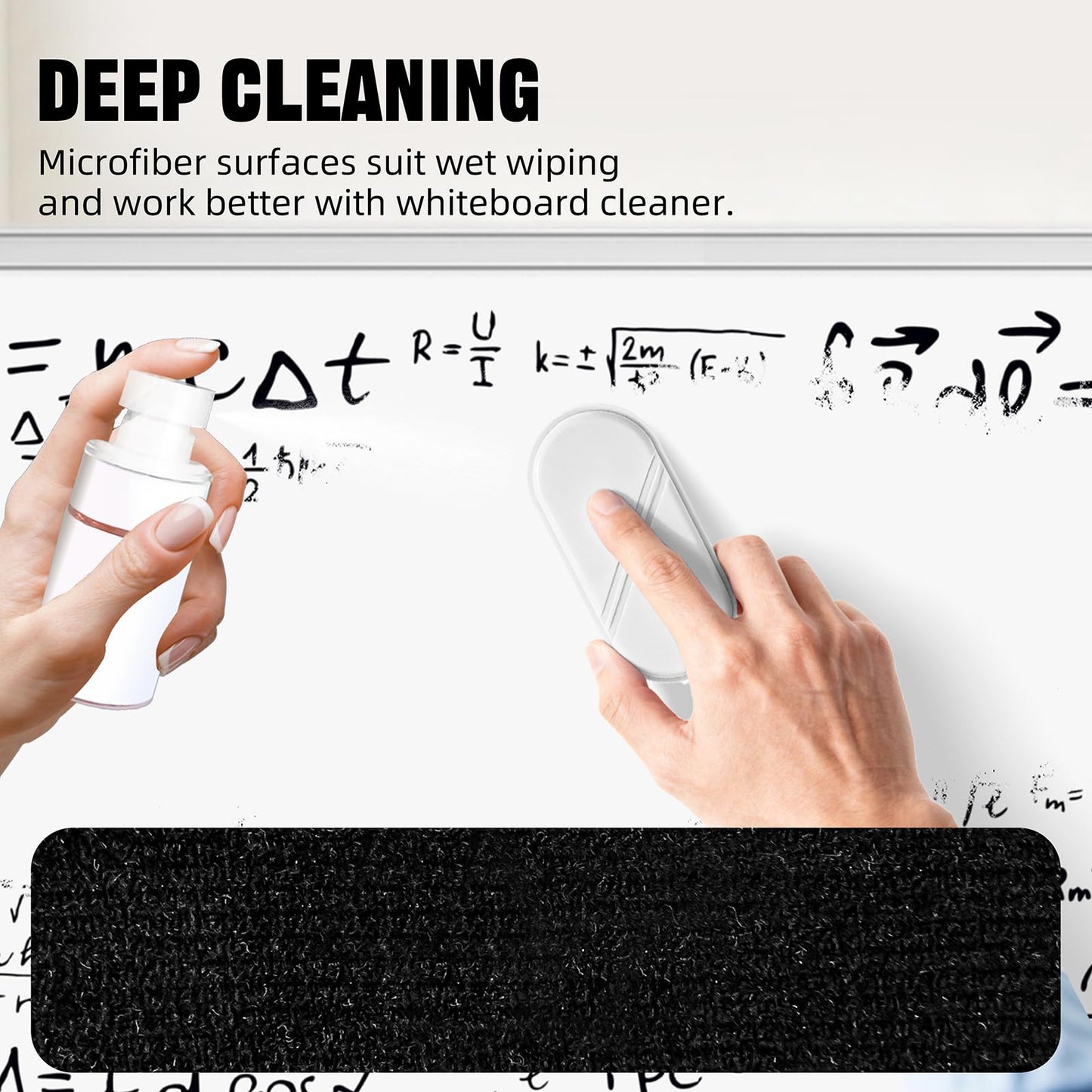 FUNISKETCH Dry Erase Eraser, Detachable Magnetic White Board Erasers - 2 Pack,Glass Board Glass Whiteboard Eraser for Office and School Supplies (White)