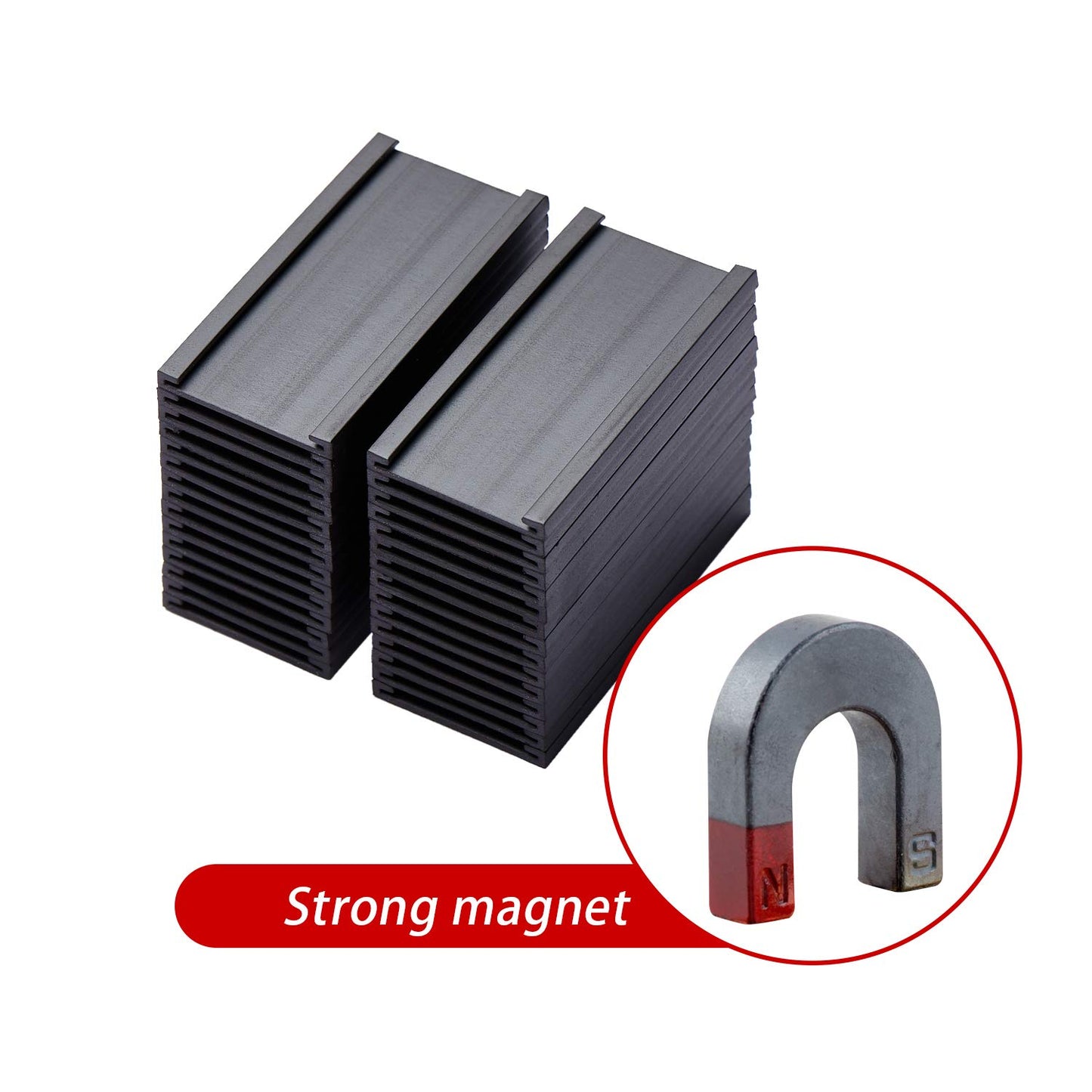 Eeoyu Magnetic Label Holders with Magnets Magnetic Data Card Holders with Clear Plastic Protectors for Metal Shelf, Whiteboard, Set of 50 (1 x 2 Inch)