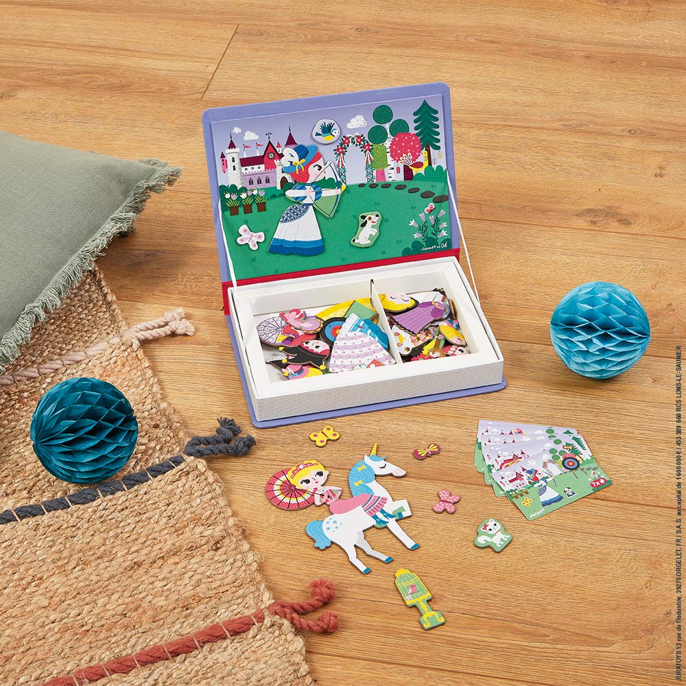 Janod MagnetiBook 63 pc Magnetic Princess Costumes Dress Up Game - Ages 3+ - J02725