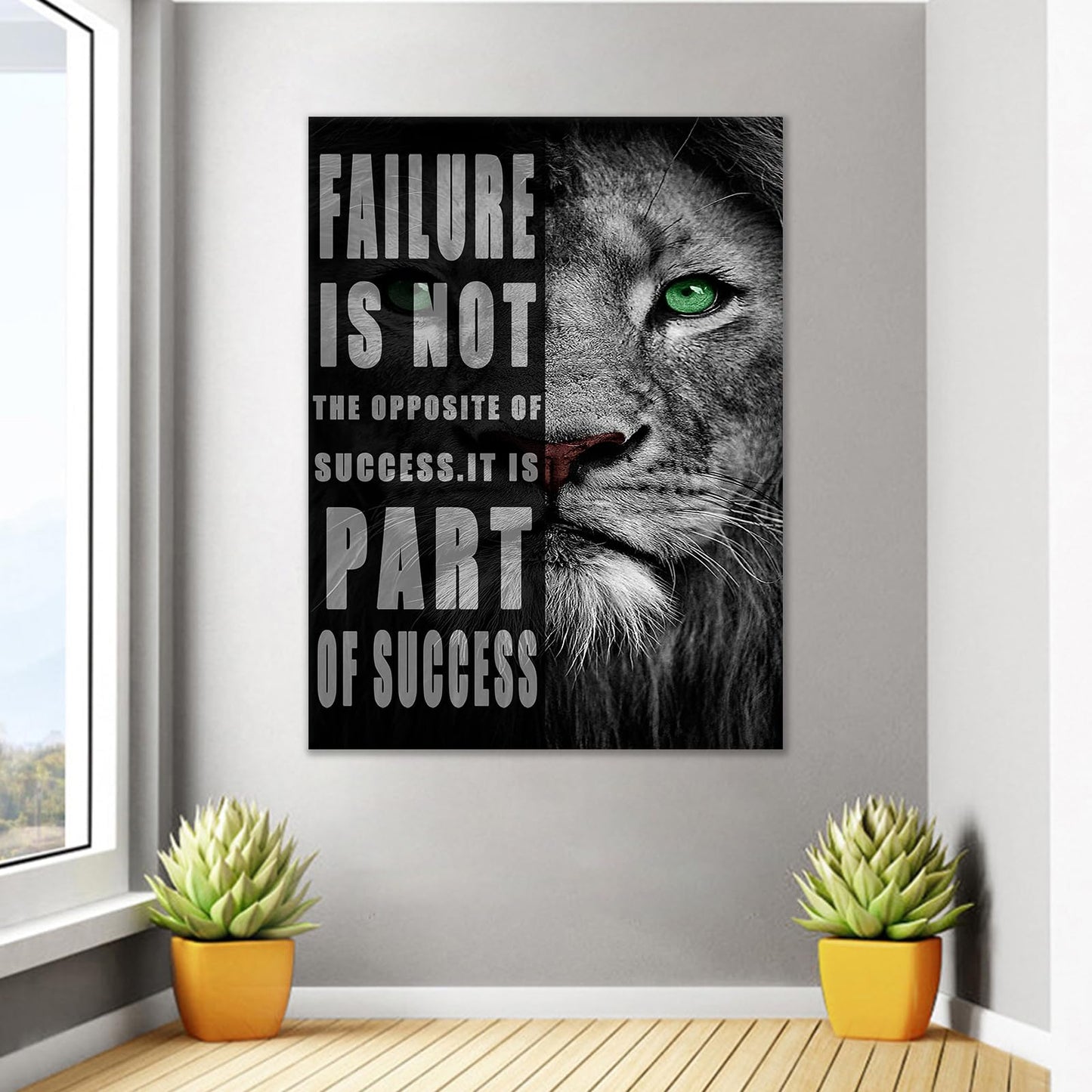 Motivational Lion Canvas Office Print Wall Art Animal Inspirational Picture Animal Poster Painting Modern Inspiring Artwork for Home Living Room Bedroom Office Decor Ready to Hang [30''W x 40''H]
