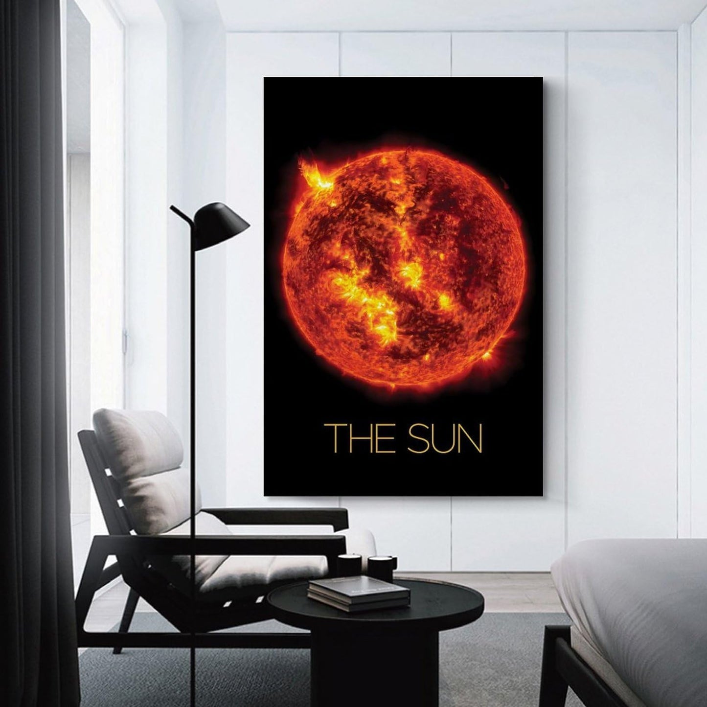 XIAOLOUTINYU Solar System Canvas Wall Art - The Sun star Space Poster for Kids Room Bedroom Classroom, STEM Educational Astronomy Decor, Science Gift for Boys Girls Teens, 12x18 Inch Unframed