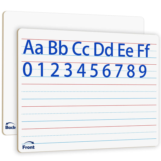 2pack 9x12 inches Dry Erase Board Lapboard Reusable Lined Erasable Ruled Writing Note Pad Lapboard,Blank Whiteboard on Reverse Mini Whiteboard,Small White Board Dry Erase for Classroom