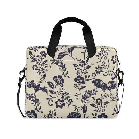 Goth Bat Flower Laptop Case 15.6 inch Computer Bag Waterproof Laptop Briefcase Laptop Bag for Women & Men