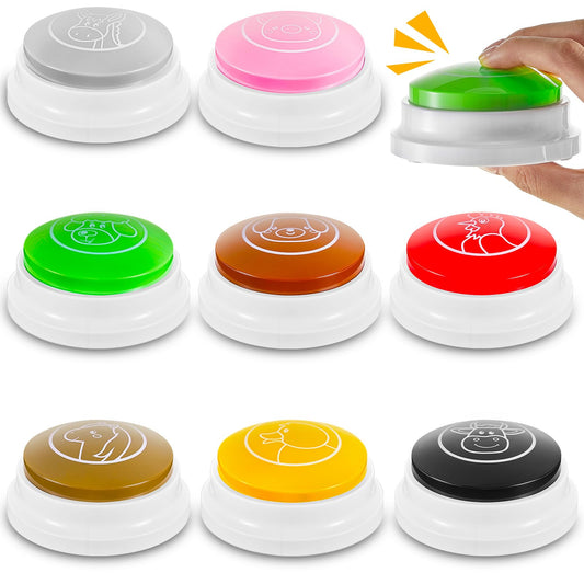 Syhood 8 Pcs Animal Sounds Buzzer for Trivia Games, Answer Buzzers for Classroom, Feud Jeopardy Buzzer Button with Lights and Sounds for Classroom Party Teacher Game Show(Classic Style)