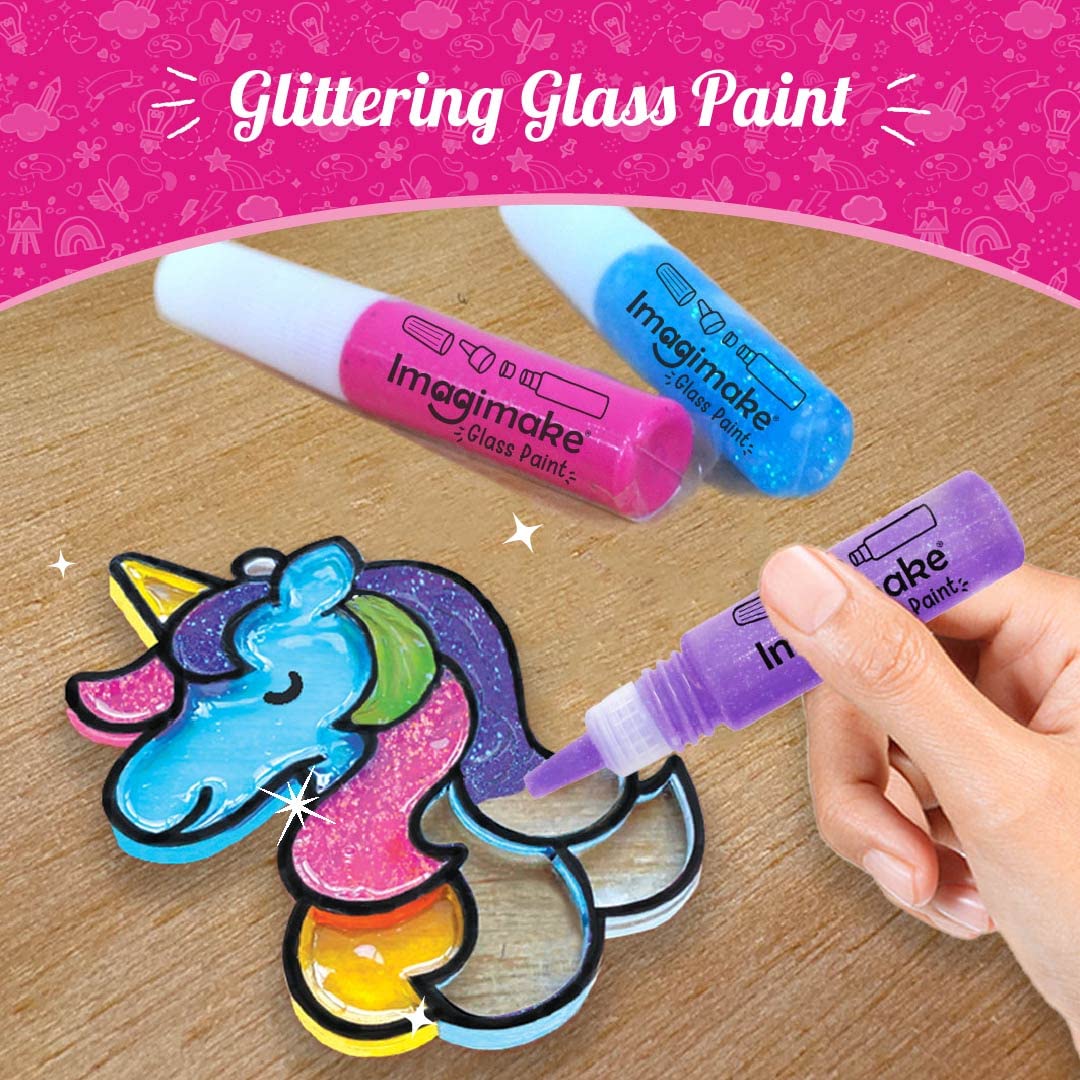 Imagimake Window Art Princess | Unicorn & Mermaid Suncather Kit | 16 Pieces Glass Painting Set | Kids Activities Ages 5-8 | DIY Craft Kit | Birthday Gifts for Girls Ages 5,6,7,8,9,10,12 Years Old