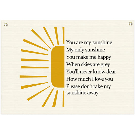 Nursery Wall Decor-Rectangular Banner Flag Wall Decor for Kids Girl Boy-Playroom Bedroom Baby Room Wall Sign-Baby Shower Christmas Gift -You are My Sunshine-28.5"L×20"W