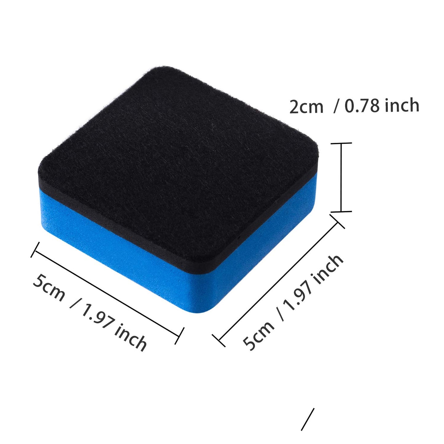 Favourde 48 Pack Magnetic Whiteboard Dry Erase Erasers Chalkboard Cleansers for Classroom, Home and Office (Blue)