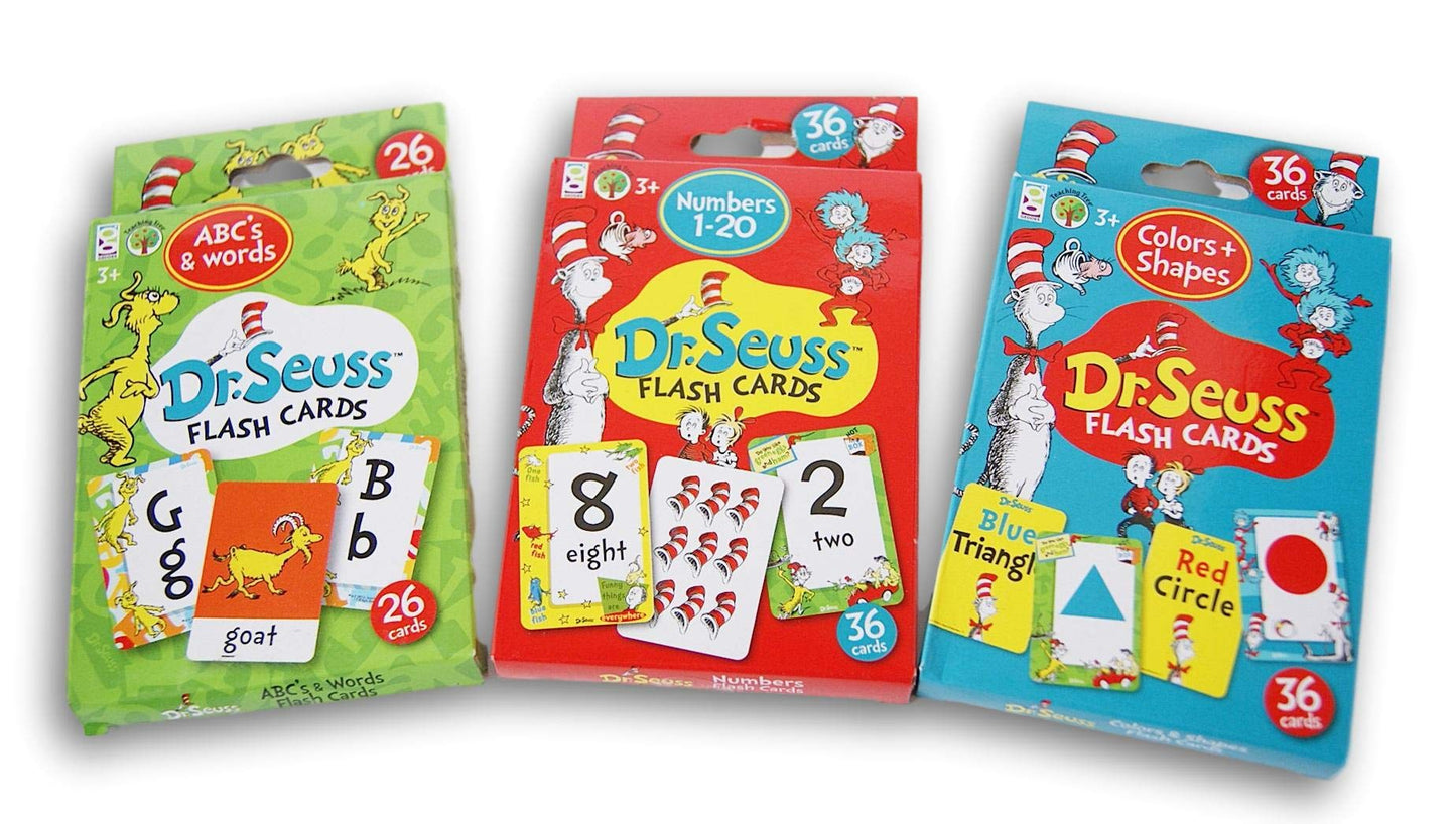 Retail Dr. Seuss Educational Flash Card Bundle - ABCs & Words, Numbers, and Colors & Shapes - 98 Cards Total