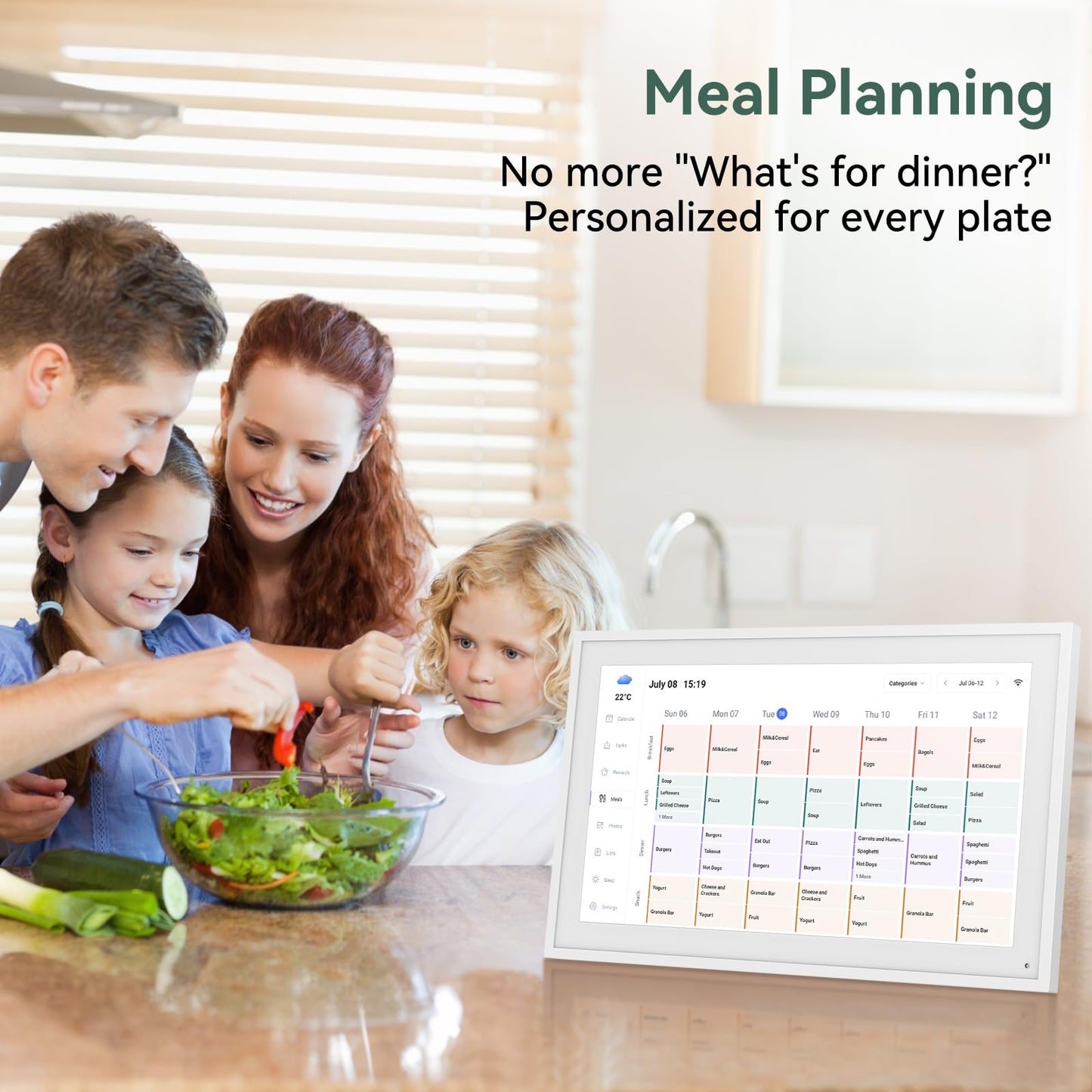 Digital Calendar,15.6 Inch Wall Planner Electronic Calendar&Chore Chart,Smart Wall Calendar Touchscreen Interactive Display for Family Schedules,Great for Organizing Your Routines,Wall&Desk Mountable,The Gift for Mother's Day