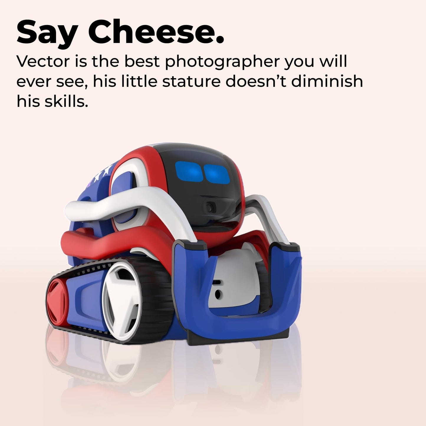 Anki Vector 2.0 AI ChatGPT Connected Robot Companion – Smart Autonomous Home Robot with Face Recognition and Voice Conversations - ChatGPT Subscription Required (Red, White & Blue)