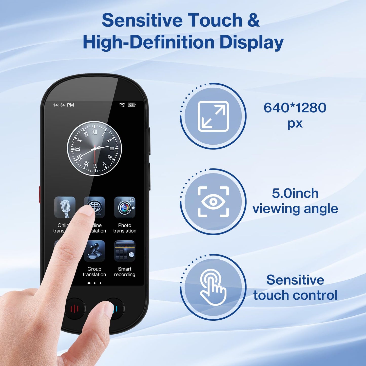 FancyDove AI Translator Device, Real-Time Two-Way Instant Voice Translator, 149 Languages Translator, Voice & Photo Translation for Travel, Business & Study, Traductor de Voz