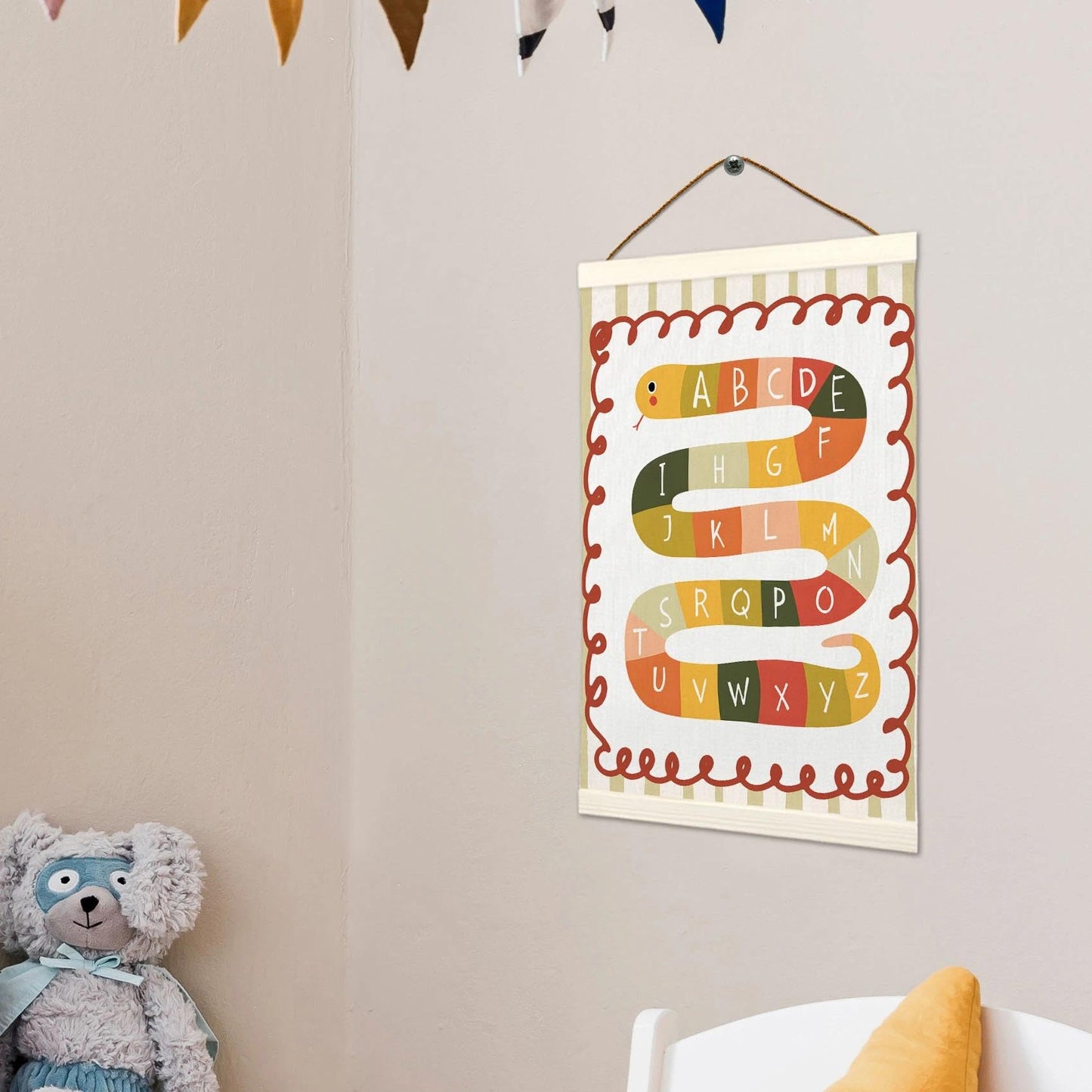 LKETW Snake Alphabet Classroom Poster Hanger Frame 12x16 Inch, Alphabet ABC Educational Wall Art Posters for Classroom, Kids Hanging Banner Decor for Nursery Toddler Boy Girl Room Bedroom Playroom