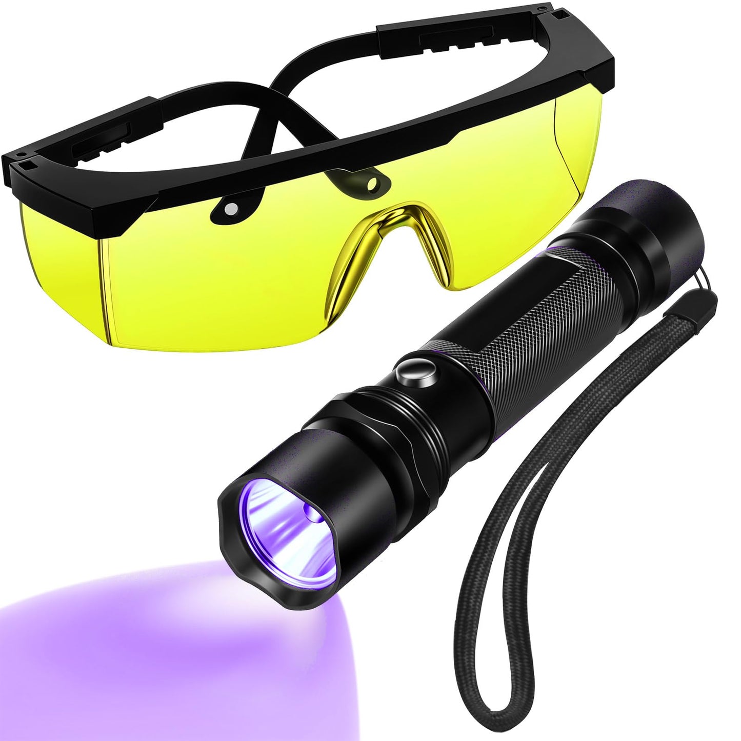 Tellegloww AC Leak Detector Tool Kit with UV Light and Protective Glasses, Model QMF-Tellegloww-1250 for Automotive and Stain Detection