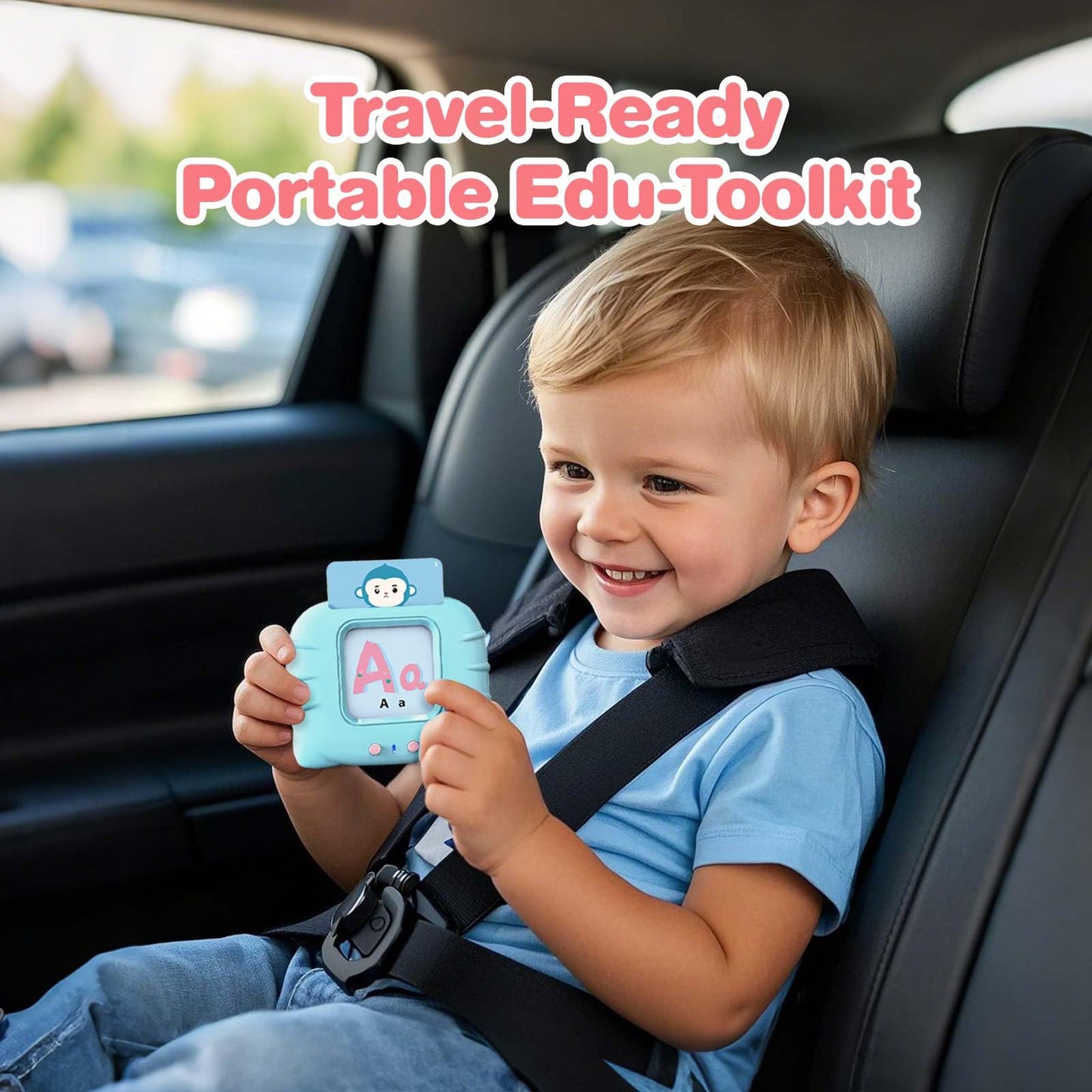 U-LEARNER Talking Flash Cards for Toddler 1 2 3 4 Year Olds, ABC Flash Cards for Toddlers 2-4, Montessor, Autism Sensory, Speech Therapy Toys, Birthday Gift for Boys and Girls, 296 Pro Words Blue