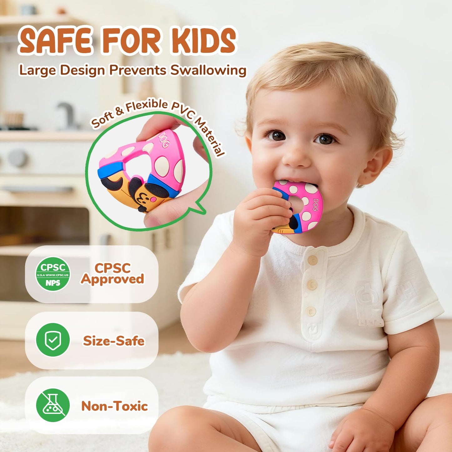 JoyCat Magnetic Letters, Soft PVC Animal Fridge Magnets for Toddlers & Kids, 26 Large Uppercase Alphabet ABC Refrigerator Magnets, Preschool Educational Learning Toys, Cute Baby Gifts for Boys & Girls