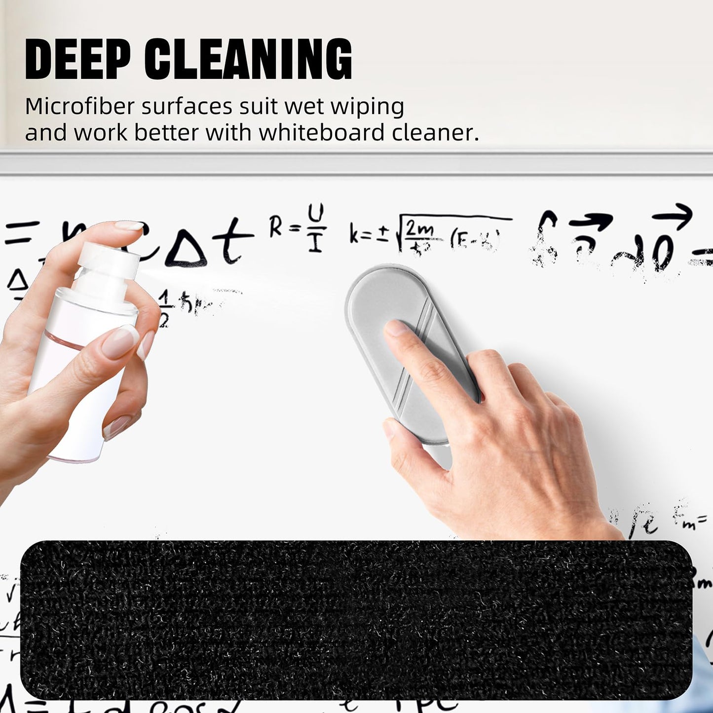 FUNISKETCH Dry Erase Eraser, Detachable Magnetic White Board Erasers - 4 Pack,Glass Board Glass Whiteboard Eraser for Office and School Supplies (Gray)