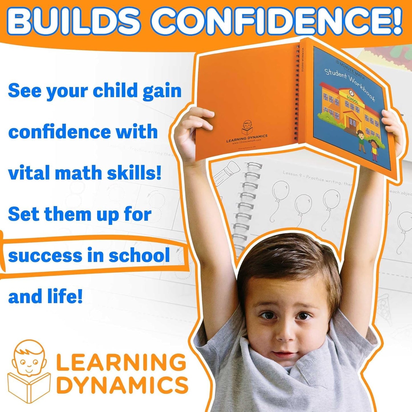 Learning Dynamics 15 Minute Math Program – Numeric & Math Learning Program Includes Flashcards, Manipulatives, Parent Guide Book – Learn Counting, Order, Value, Math Equations for 4-7 Year Olds