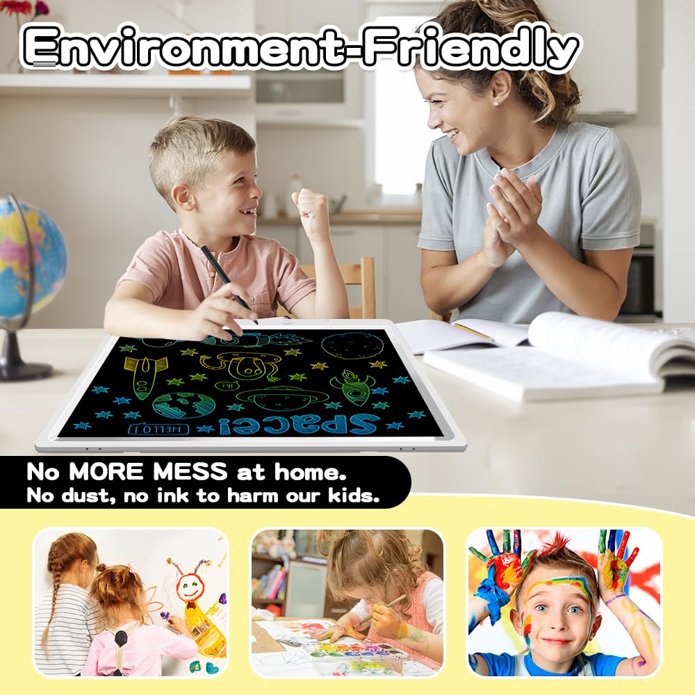 22 inch LCD Writing Tablet, Large Doodle Board for Kid with 2pens and Adjustable Bracket,Educational Learning Toys Christmas Birthday Gifts for Kids Adults Home School