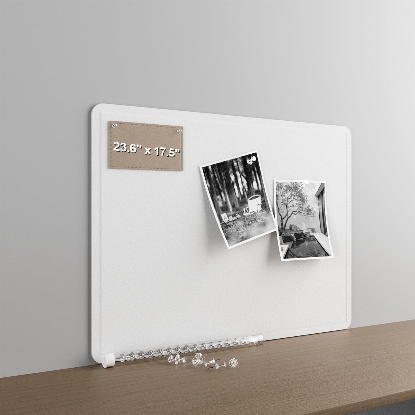 Felt Bulletin Board for Wall 24" x 18" Unfolded Size, Small Frameless Felt Pin Board, Soft Cork Board Alternative for Office, Home Planning, Notes, Photos & Wall Decor, Foldable Shipping, Easy Install