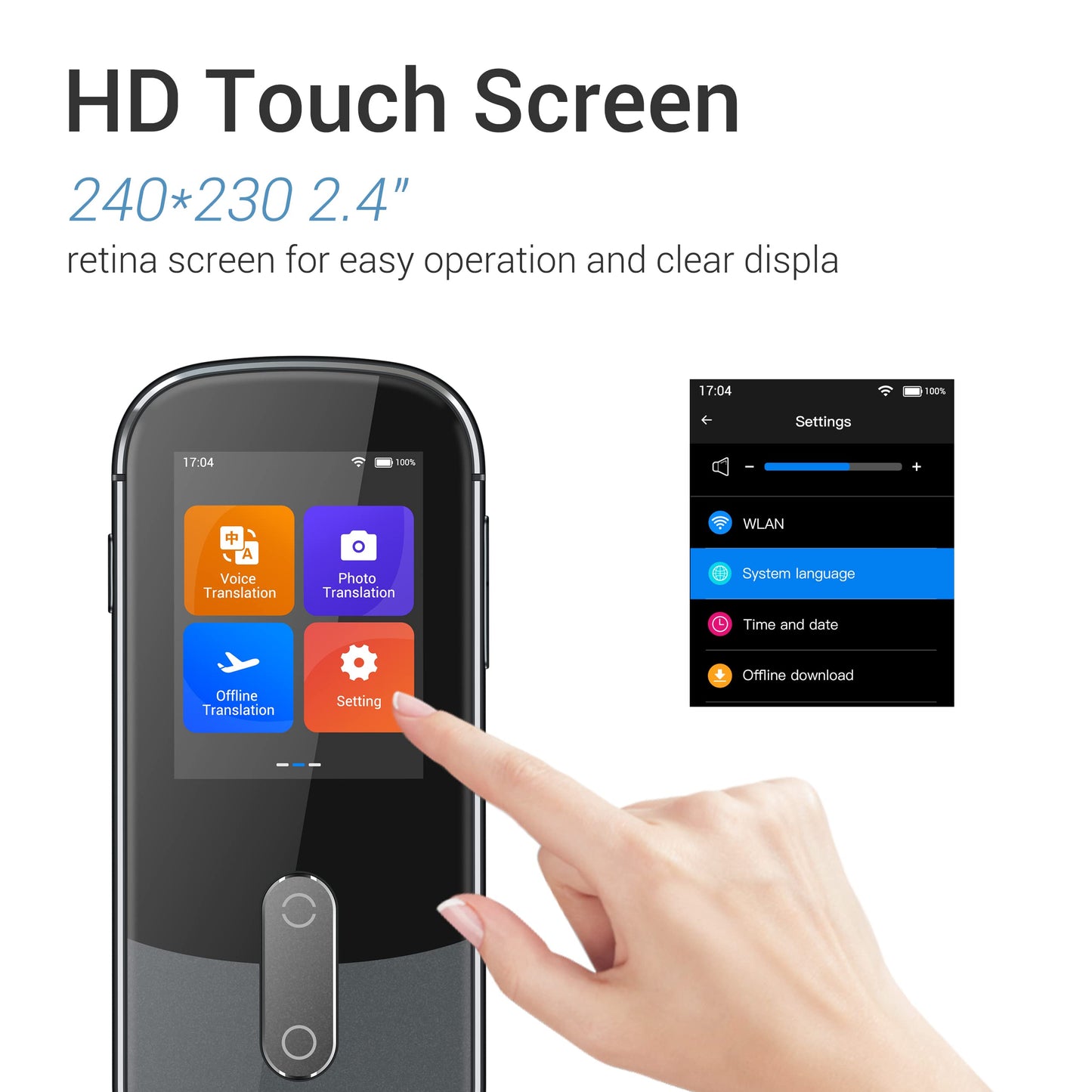 Wooask Language Translator Device W09 Real-time Two Way Voice Translation in 144 Languages and Accents for Learning Travel Business