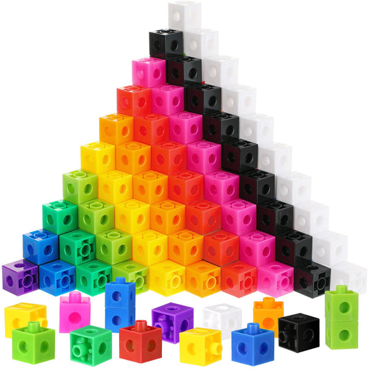 Shappy 600 Pcs Math Cubes Educational Counting Toy Math Manipulatives Connecting Counting Cubes Blocks for Learning Classroom Homeschool Supplies(Classic)