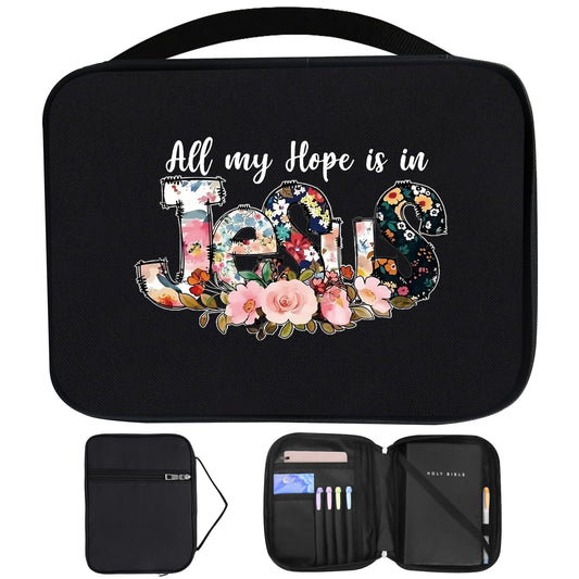 Bible Bags for Women Bible Study Supplies Book Covers with Zipper for Journaling, Bible Cover Case for Men, Organizer Tote Carrying Case with Strap Church Bags for Woman