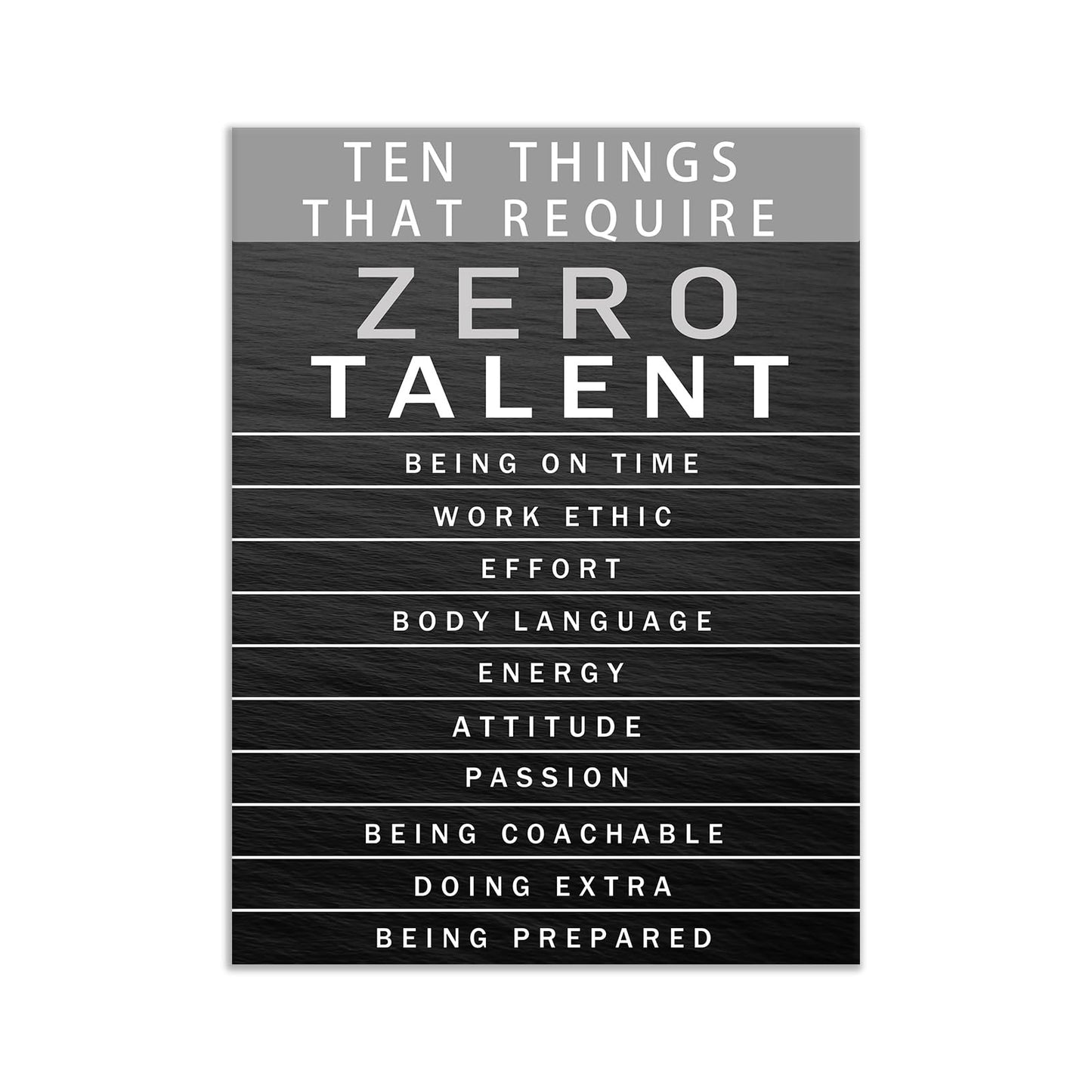 Office Wall Art Motivational Inspirational Posters Prints on Canvas Ten Things That Require Zero Talent Inspiring Quotes Picture Print for Living Room Home Decor Framed Ready to Hang [30''W x 40''H]