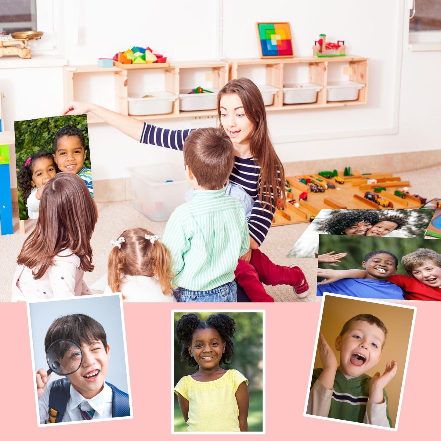 Quorivexa 15 Pcs Toddler Learning Educational Posters Preschool Diversity Posters For Classroom Decor For Daycare Home Classroom Or Preschool Use Multicultural Awareness(Kids Real Photo Poster Style)