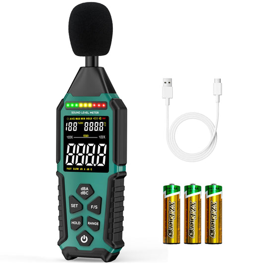 Power Supply Available Decibel Meter, Gedaye Sound Level Meter, A/C Weighted SPL Meter, Noise Measure Device 30-130dB, Noise Detector Sound Monitor Decibel Reader Classroom Factory Noisy Neighbor